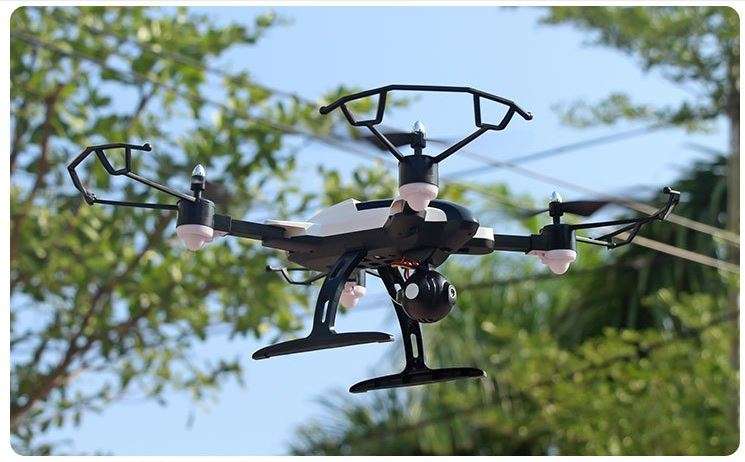 2.4GHz 4CH 6-Axis WIFI Real-Transmission Foldable Camera Drone with LED Lights for Night Flying