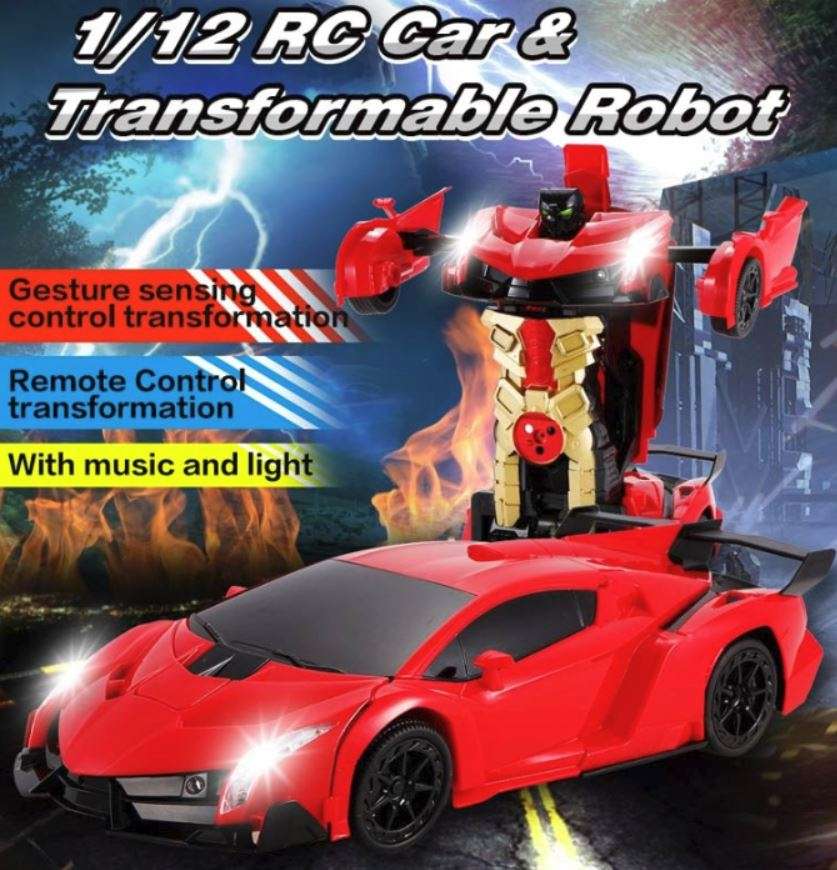 2.4Ghz Gesture Sensing Remote Control TRANSFORMER Robot Car, Xenon Style Lights & Engine Sounds
