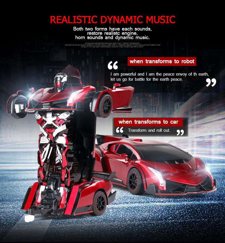 2.4Ghz Gesture Sensing Remote Control TRANSFORMER Robot Car, Xenon Style Lights & Engine Sounds