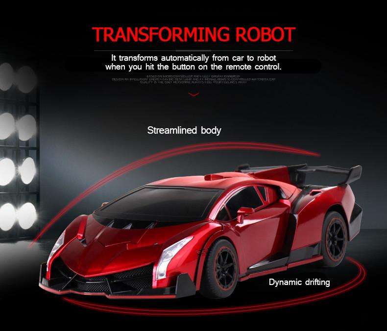2.4Ghz Gesture Sensing Remote Control TRANSFORMER Robot Car, Xenon Style Lights & Engine Sounds