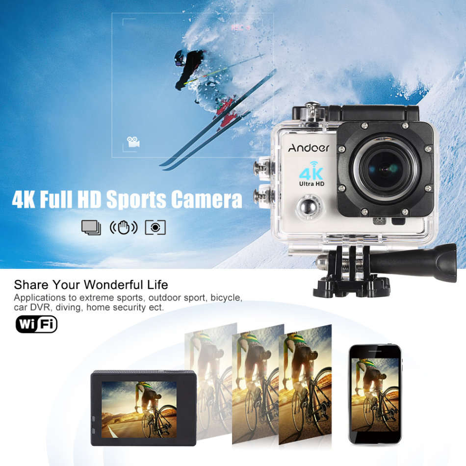 4K ULTRA HD WI-FI Action Sport DVR & Camera - LCD Screen, Waterproof Casing..