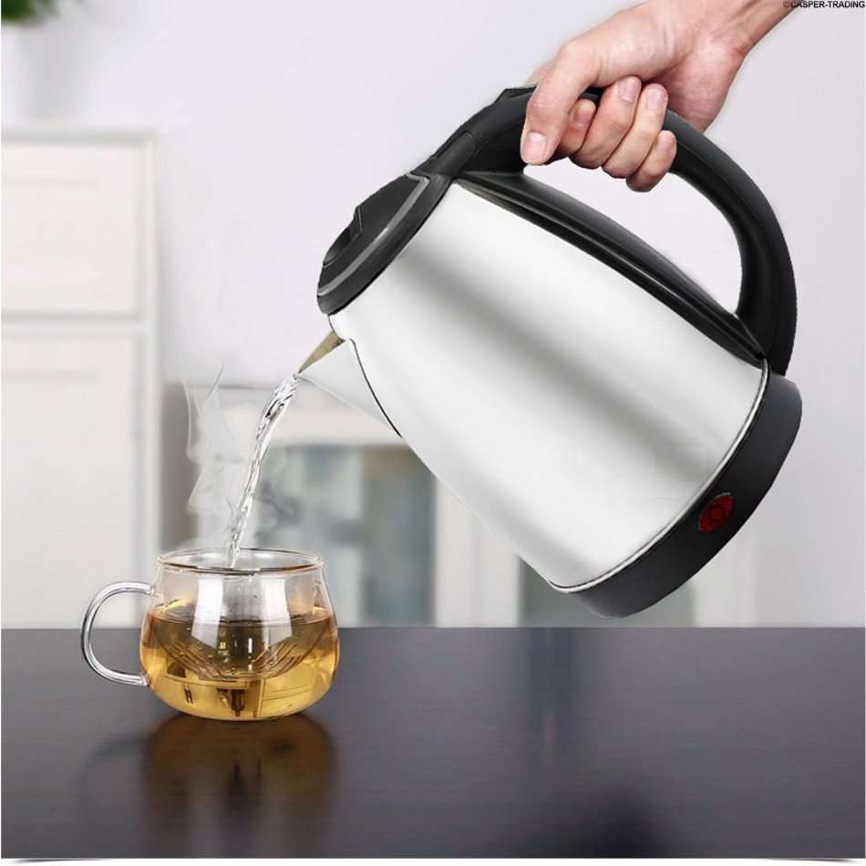 Cordless Electric Kettle - Huge 2.0 L Capacity, Stainless Steel, Boil Water Instantly
