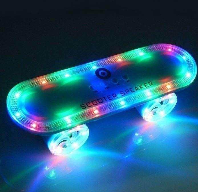 Portable Wireless Skateboard Bluetooth Speaker with Microphone, Support USB, SD Card & Aux-in