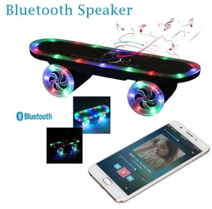 Portable Wireless Skateboard Bluetooth Speaker with Microphone, Support USB, SD Card & Aux-in