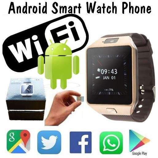 ANDROID Smart Watch Phone - 4 GB, WI-FI , SUPPORT 3G NETWORK WCDMA, Dual Core, Pedometer...