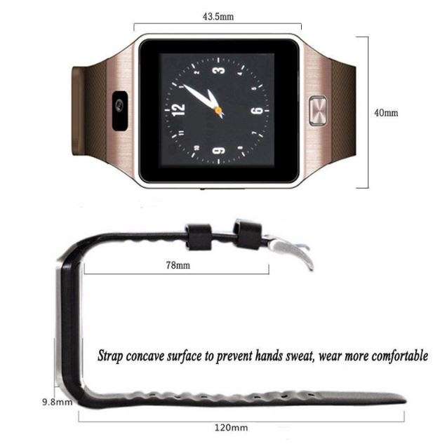 Smart Watch Phone, Support SIM CARD, Bluetooth, Camera, Sleep Monitor, SD Card, MP3, Pedometer etc.