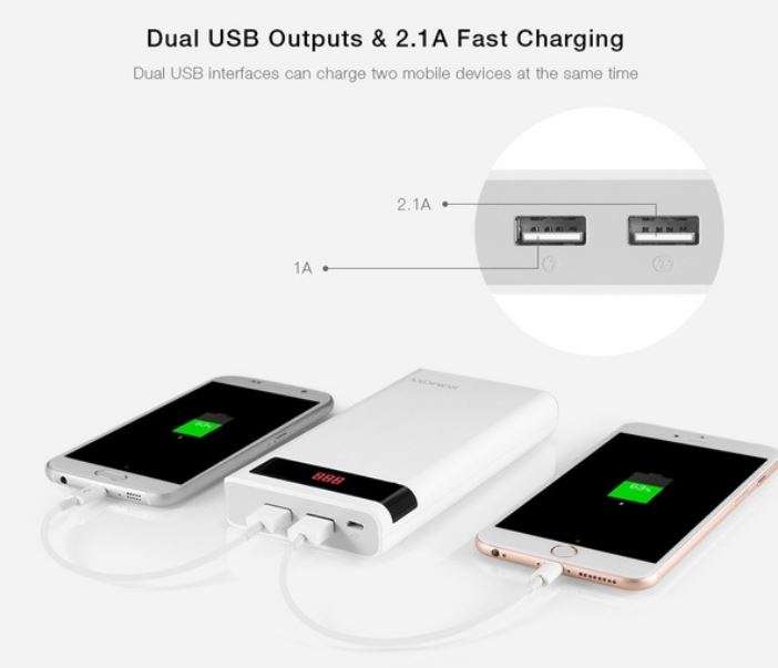 30 000mAh Power Bank - 2 USB Ports & Flashlight, Large Capacity, Fast Charge, Portable & Convenient