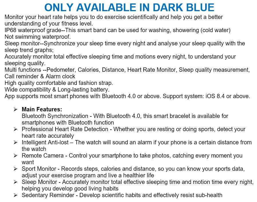 Professional Fitness Smart Watch with Heart Rate Monitor, Exercise Mode, Sleep Monitor etc.