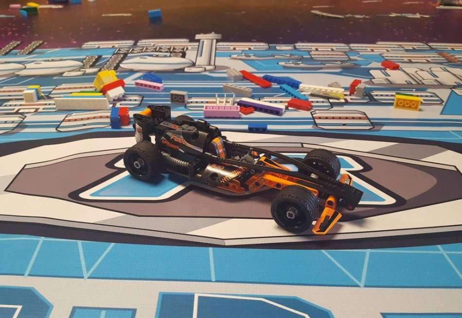 Build your own Lego Compatible Black Champion Racer with Pull Back Action Running - 137 Piece