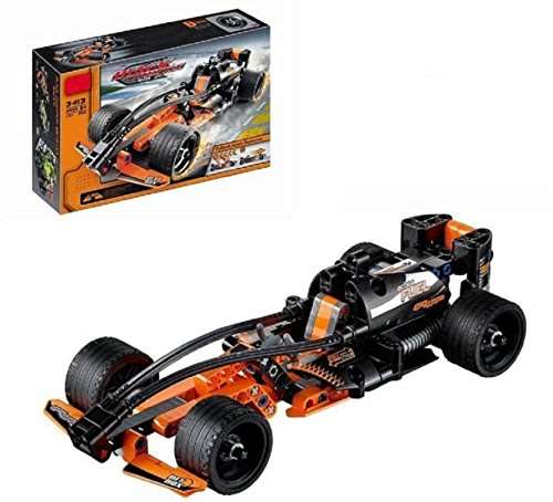 Build your own Lego Compatible Black Champion Racer with Pull Back Action Running - 137 Piece