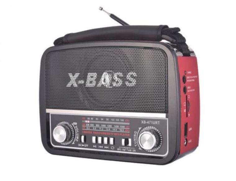 SD/USB/TF MP3 Player - AM/FM Radio, Build in X-Bass Speaker, Flash Light & Rechargeable Battery