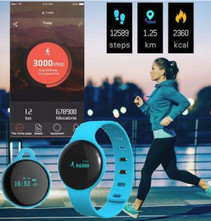 Bluetooth Smart Watch & Fitness Tracker, Pedometer, Calories etc. for Android & iOS Smartphones