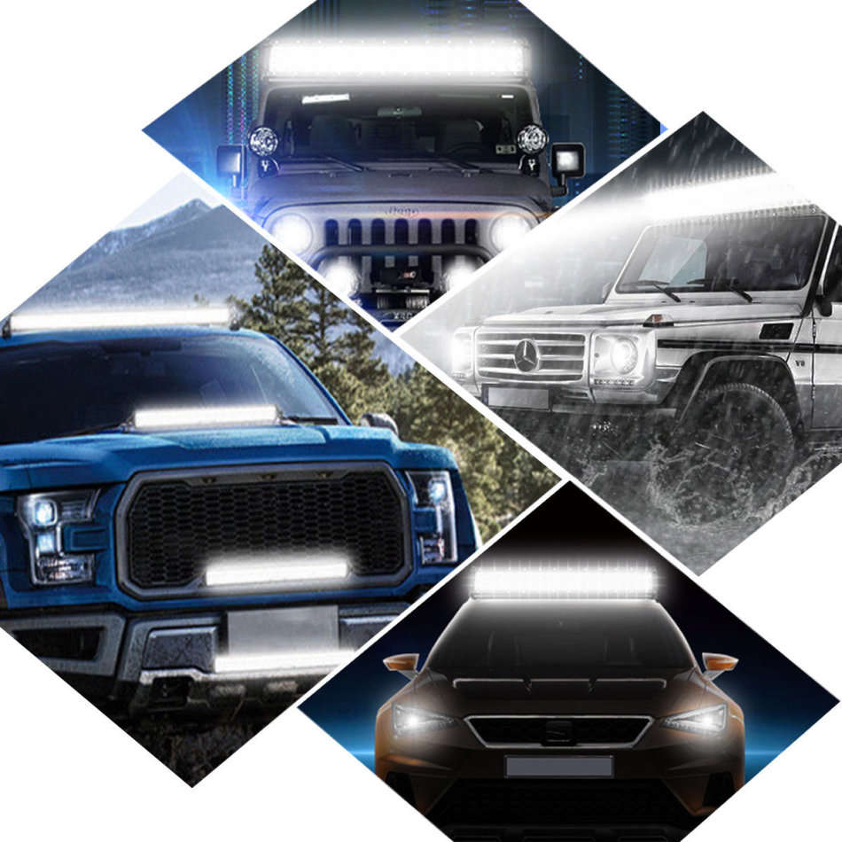 22" Waterproof 120 W Curved LED Spot Flood Light Beam Bar