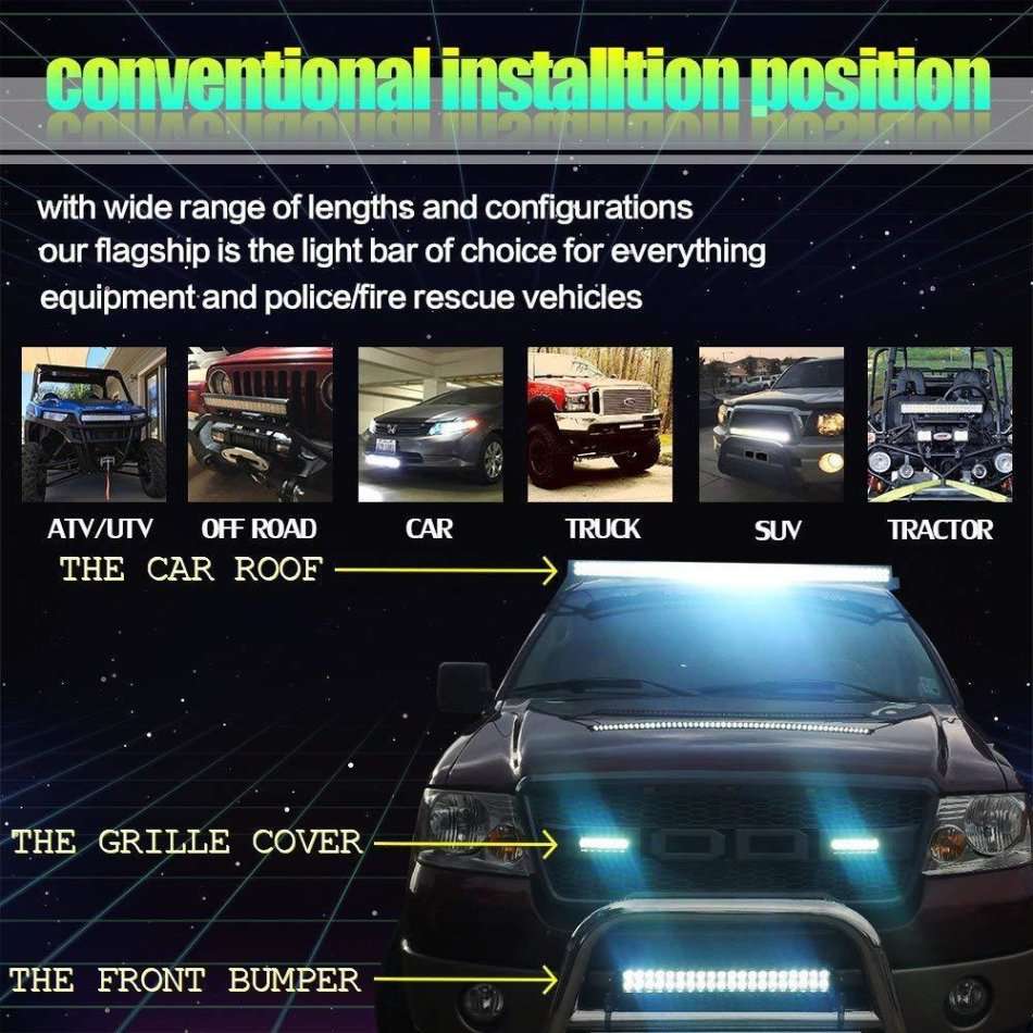 22" Waterproof 120 W Curved LED Spot Flood Light Beam Bar