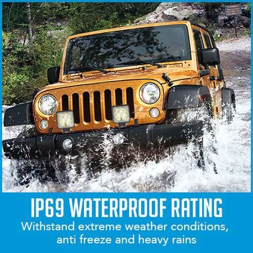 27W Waterproof 2500 Lumens Pure White 6000K LED Work Flood Spot Light