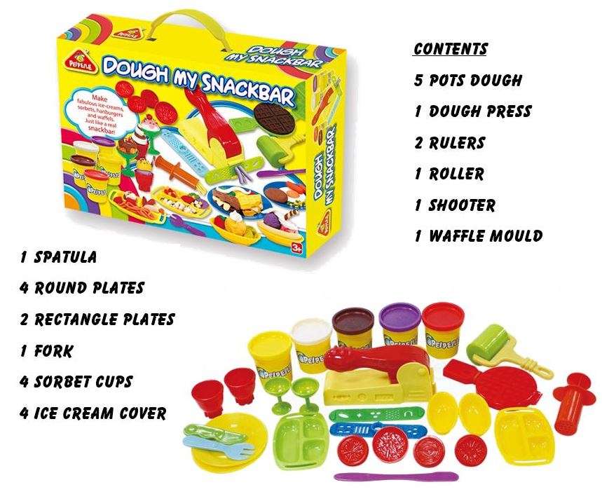 Educational Dough Snackbar Set with lots of Accessories to develop Creativity, Imagination & Skills