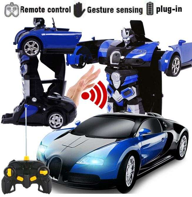 2.4Ghz Gesture Sensing Remote Control TRANSFORMER Robot Car, Xenon Style Lights & Engine Sounds