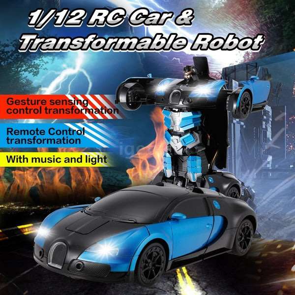 2.4Ghz Gesture Sensing Remote Control TRANSFORMER Robot Car, Xenon Style Lights & Engine Sounds