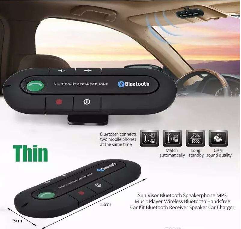 Sun Visor Bluetooth MP3 Music Player Speakerphone & Bluetooth Hands free Phone Car Kit