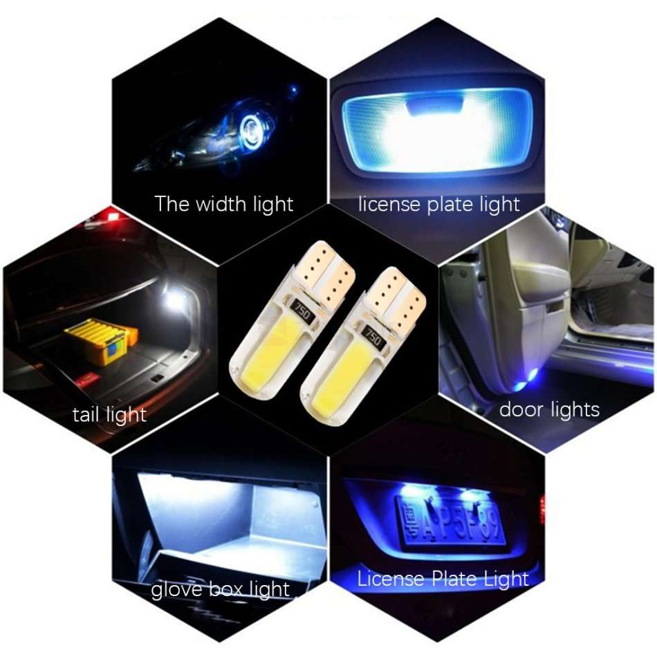 2 X T10 Super Bright LED Car Lights with 4 different modes and last up to 50k hours
