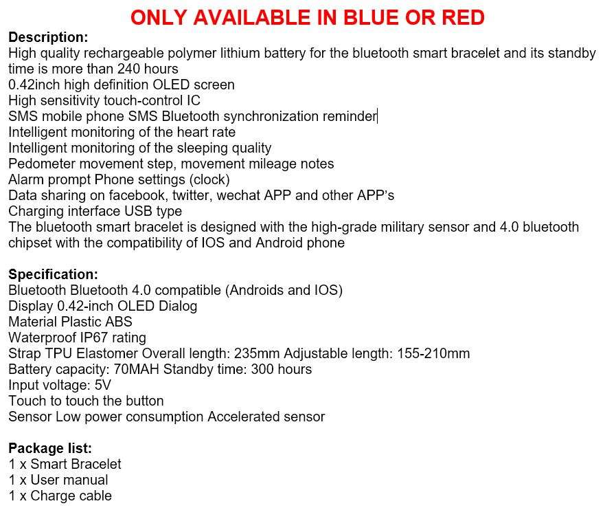 Bluetooth Health Smart Watch - Heart Rate Monitor, Pedometer, Blood Pressure, Track Mood & more...