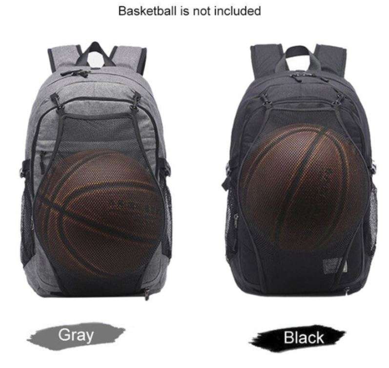 USB Interface Sports Backpack with ball net zipper compartment & Multiple Storage Compartments