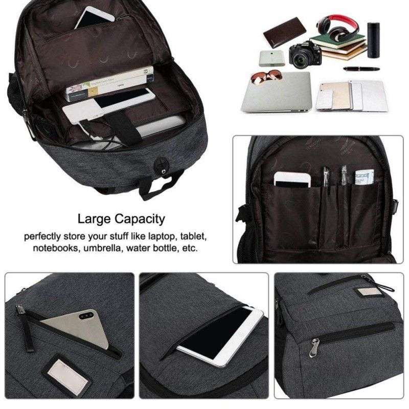 USB Interface Sports Backpack with ball net zipper compartment & Multiple Storage Compartments