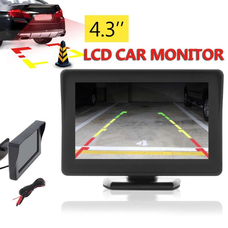 4.3" Car Rearview TFT-LCD Colour Monitor, High Definition with 2 Video inputs LOWEST COURIER FEES