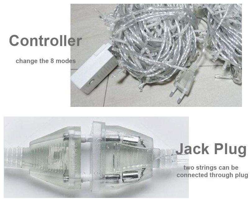 100 LED Multi-color Fairy String Lights - 10m, waterproof, 8 Different Flashing Modes