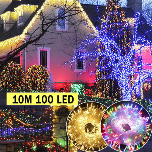 100 LED Multi-color Fairy String Lights - 10m, waterproof, 8 Different Flashing Modes