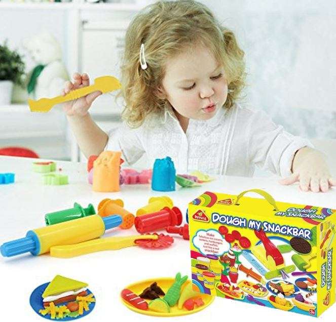 Dough Snackbar Play Set & Accessories for Development of Creativity, Imagination & Hands-on Skills