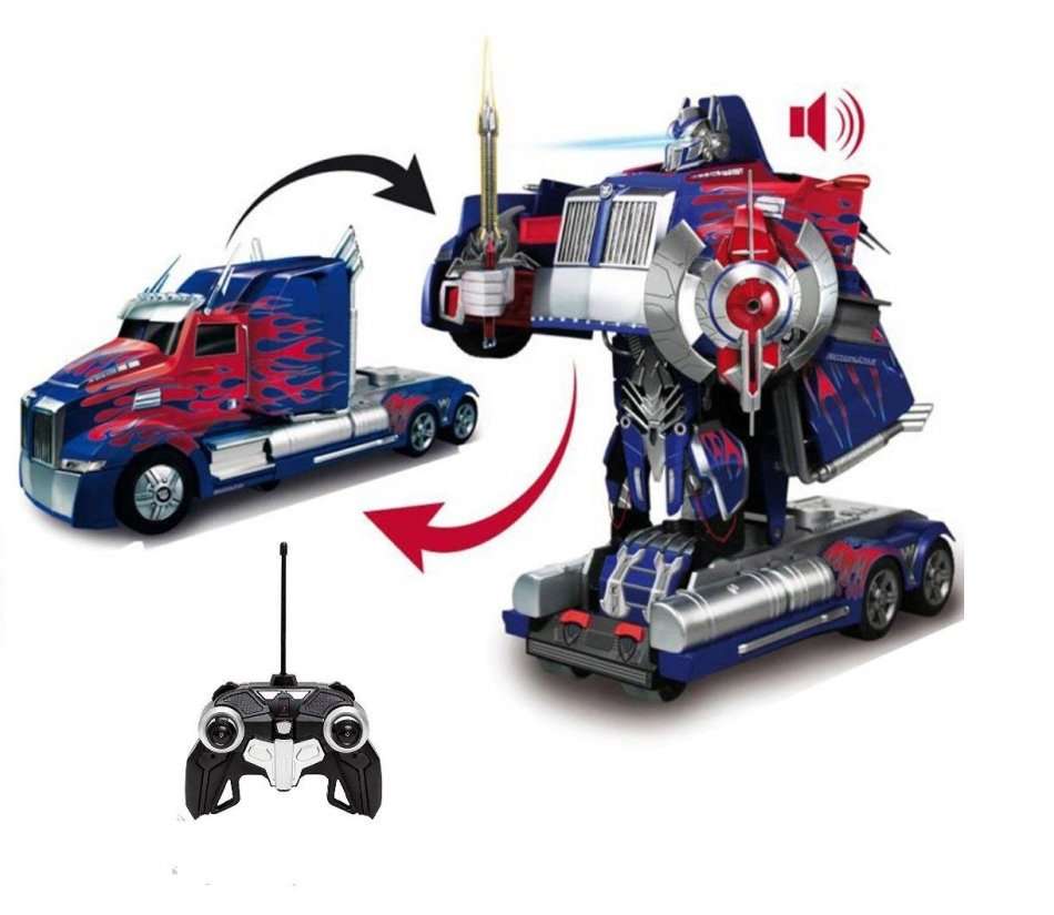 2.4Ghz R/C Optimus Prime Transformer Robot Truck, Xenon lights, 360° turn, one-key deformation