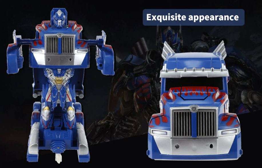 2.4Ghz R/C Optimus Prime Transformer Robot Truck, Xenon lights, 360° turn, one-key deformation