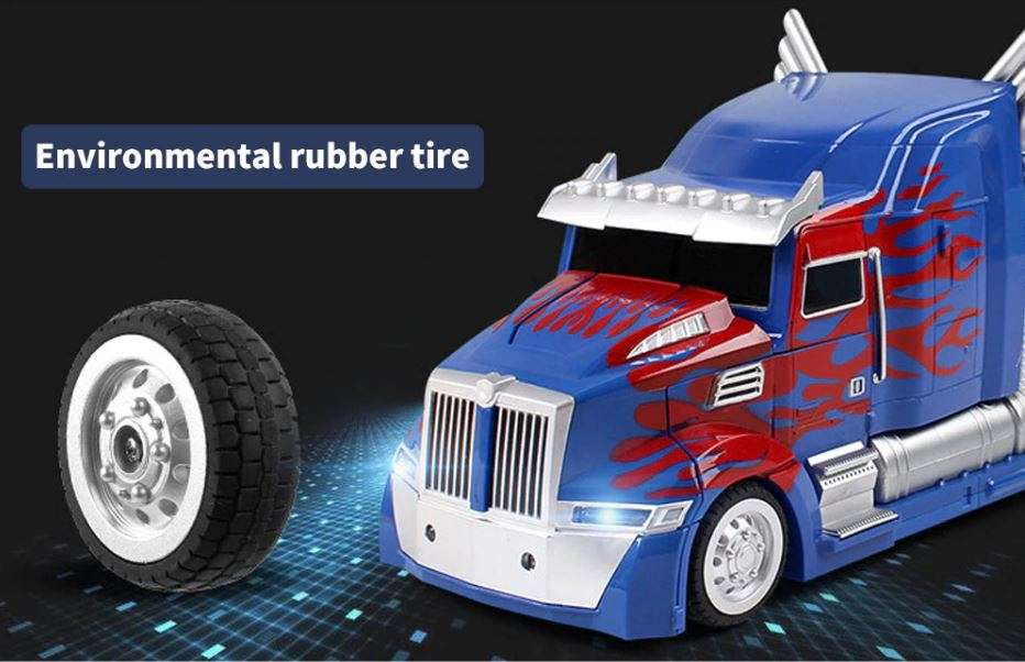 2.4Ghz R/C Optimus Prime Transformer Robot Truck, Xenon lights, 360° turn, one-key deformation