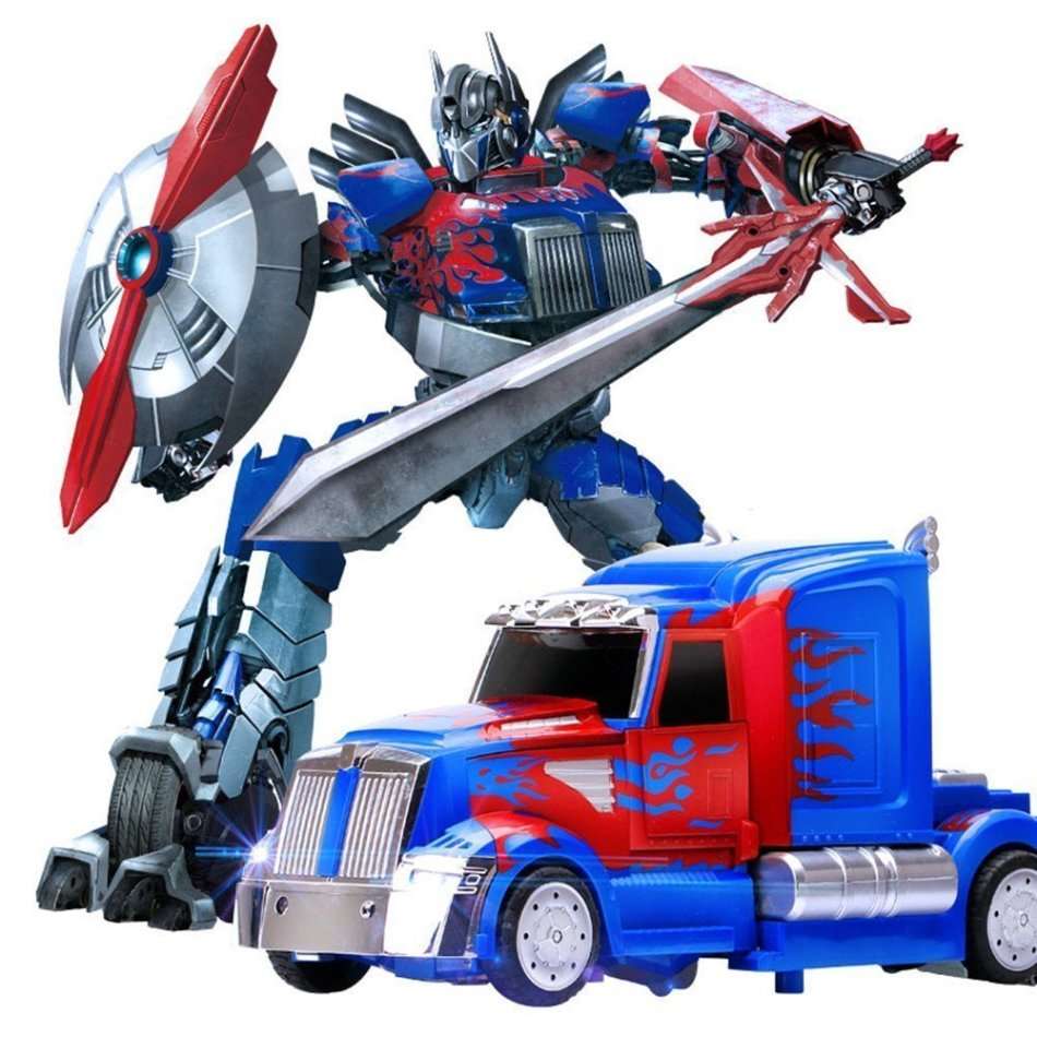 2.4Ghz R/C Optimus Prime Transformer Robot Truck, Xenon lights, 360° turn, one-key deformation