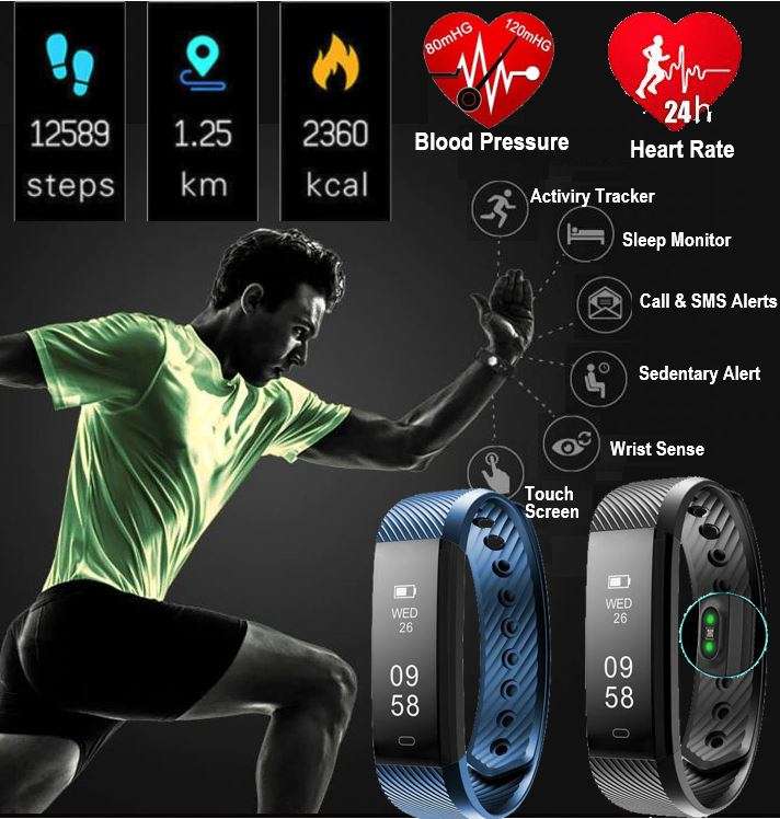 Professional Fitness Smart Watch - Monitor Heart Rate, Blood Pressure, Exercise Mode etc.