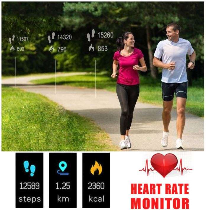 Professional Fitness Smart Watch - Monitor Heart Rate, Blood Pressure, Exercise Mode etc.