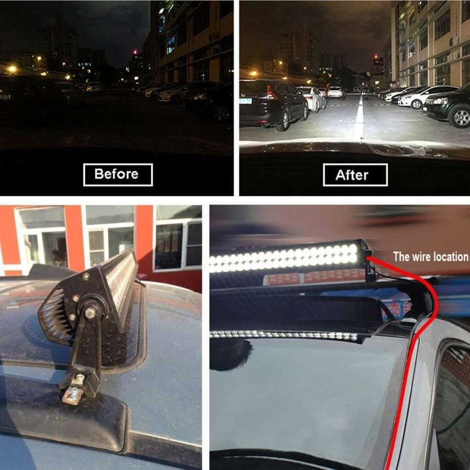 24" 120W Straight Waterproof LED Flood Spot Light Bar