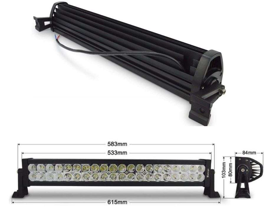 24" 120W Straight Waterproof LED Flood Spot Light Bar