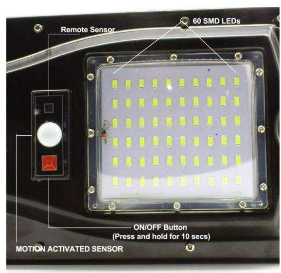 30W 60 LED SOLAR Street or Wall Light, PIR, Motion Sensor, Waterproof, 3 modes LOWEST COURIER FEE