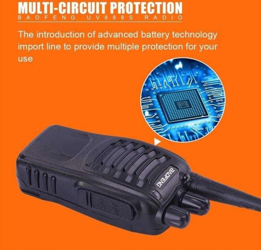 2 X Handheld Walkie Talkie Hand Radio Set with 16 Channels, 3 - 5 km talking range etc