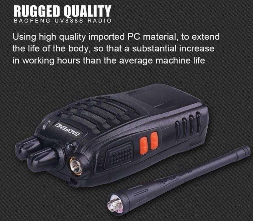 2 X Handheld Walkie Talkie Hand Radio Set with 16 Channels, 3 - 5 km talking range etc