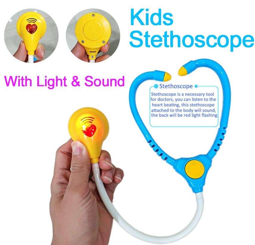 Children's Doctor's Medical Kit with lights & sounds, convenient and Compact in a Carry Case