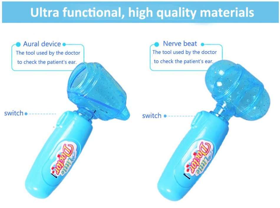 Children's Doctor's Medical Kit with lights & sounds, convenient and Compact in a Carry Case