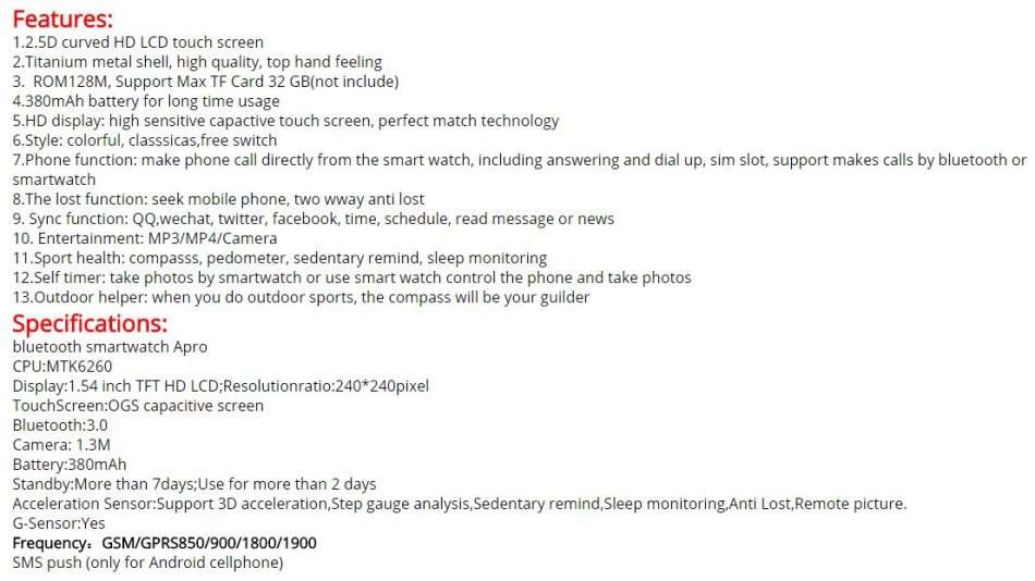 Smart Watch Phone - Supports SIM CARD, Bluetooth, Camera, Sleep Monitor, SD Card, Pedometer etc.