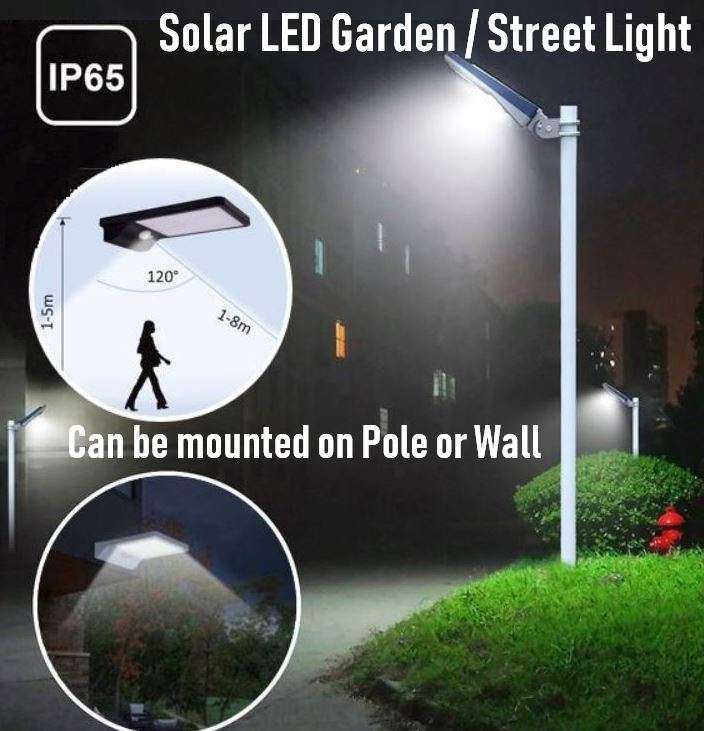 42 LED SOLAR Street or Wall Light, PIR, Motion Sensor, Waterproof with 3 modes