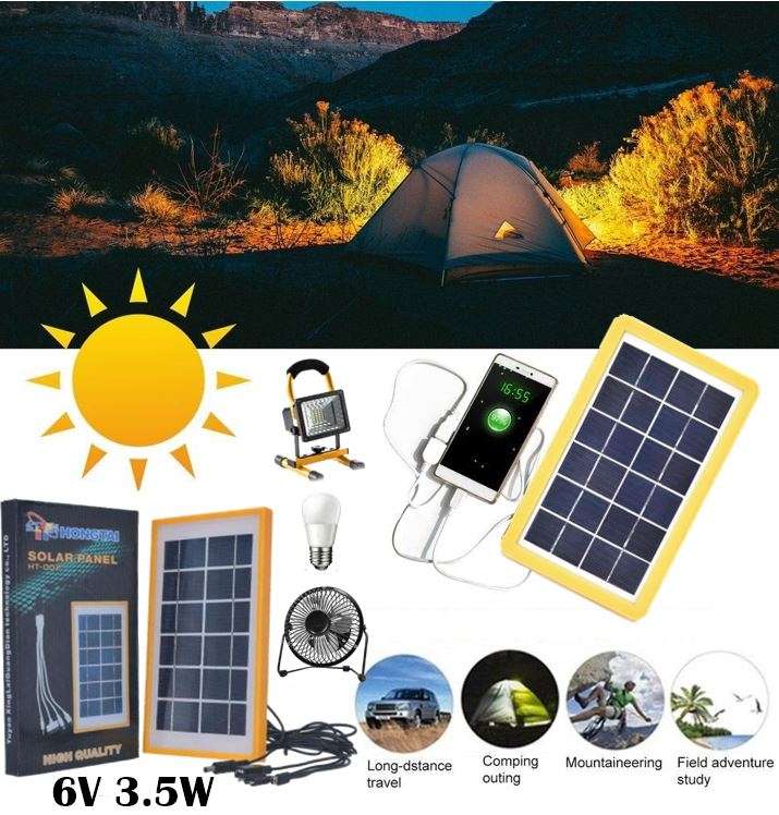 6V Solar Panel with Multi Charging Points USB Charger for Charging of Electronic Devices
