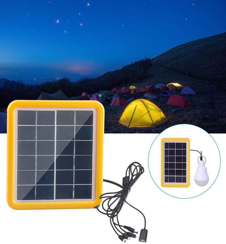 6V Solar Panel with Multi Charging Points USB Charger for Charging of Electronic Devices