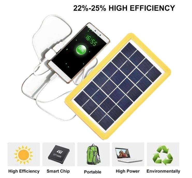 6V Solar Panel with Multi Charging Points USB Charger for Charging of Electronic Devices