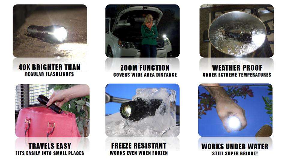 Tactical Swat Rechargeable LED Flashlight, Battery, Charger, Car Charger CHEAPEST COURIER FEES